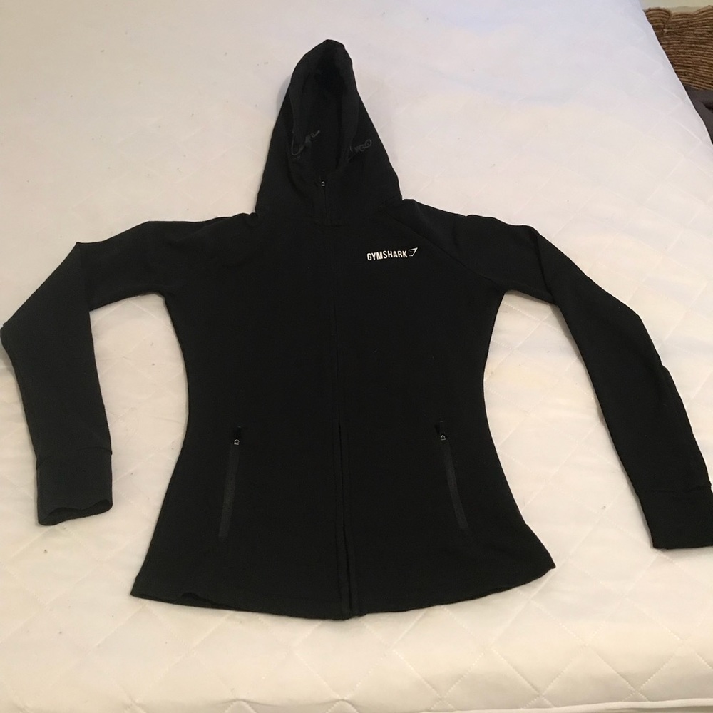 Gymshark black zip up hoodie size XS